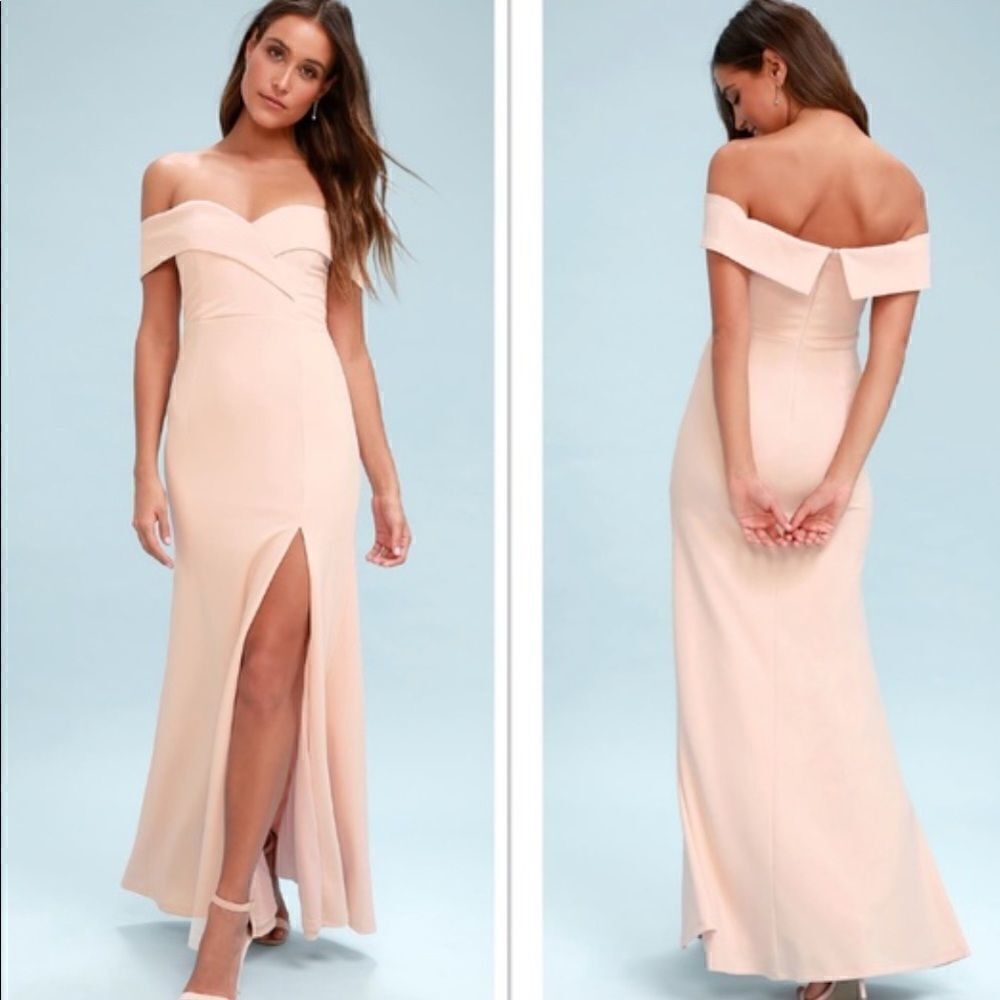 NWT Lulu’s Song of Love Blush pink Maxi Dress